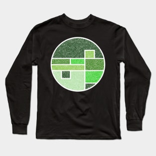 World Of Color Green Circle Design Long Sleeve T-Shirt